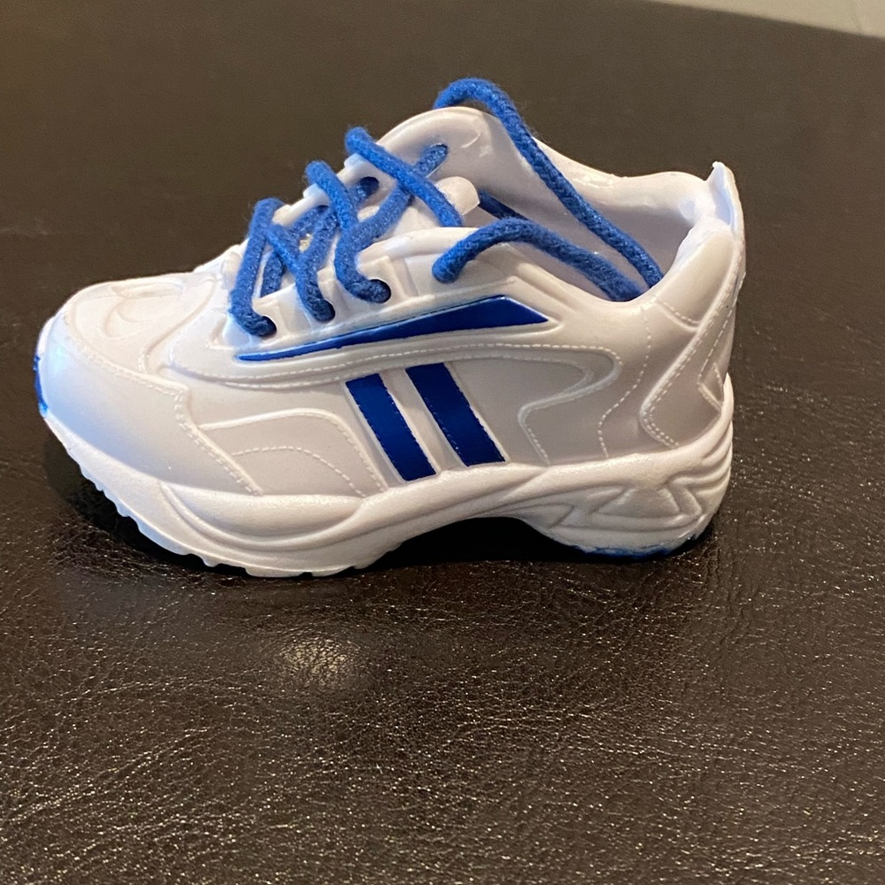 18in Doll sneakers Blue and white Left Only